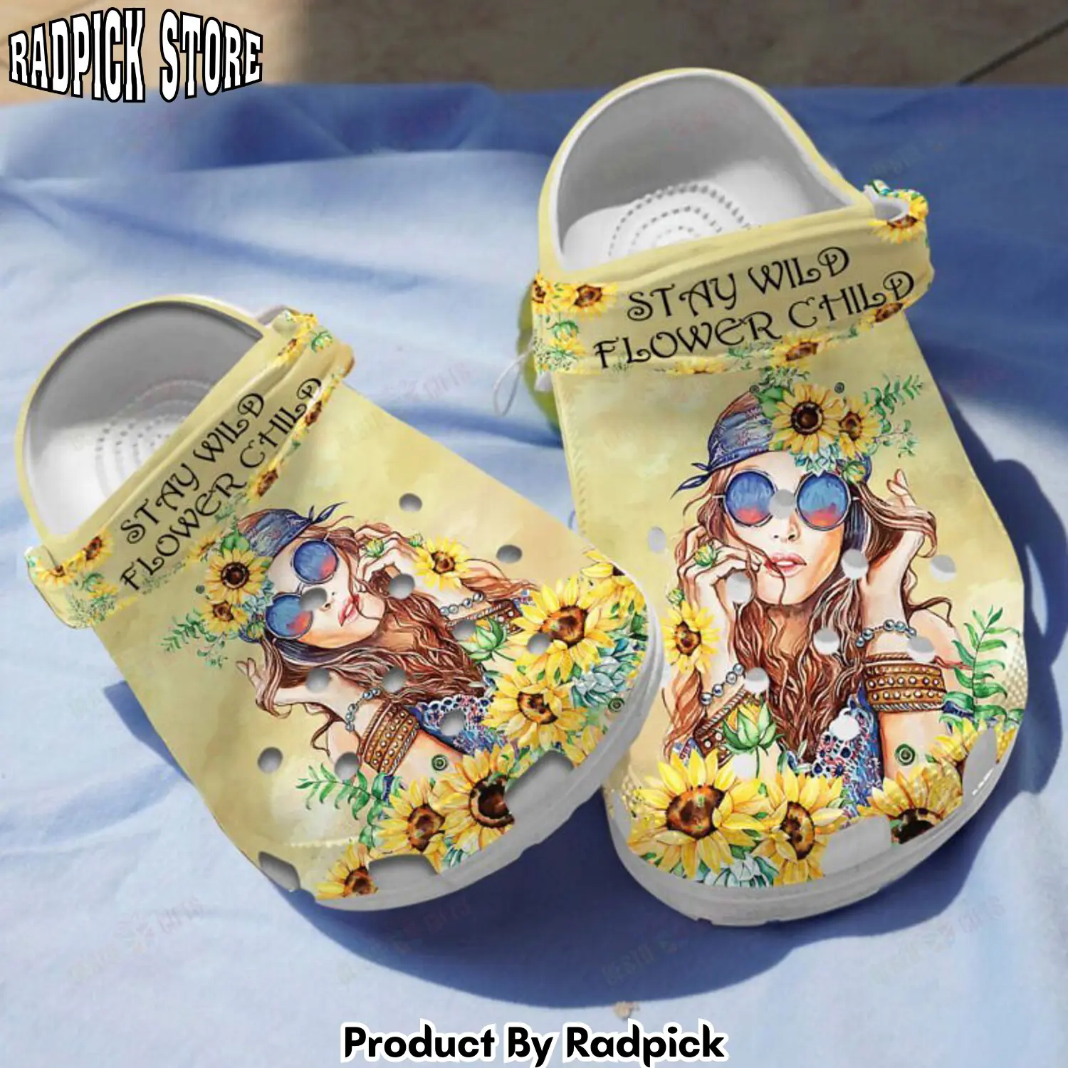 Radpick sunflower hippie girl shoes crocss clogs gifts for women girls 1 rp6521084